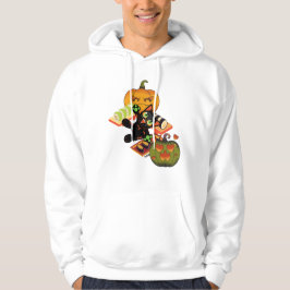 Sudadera Gato negro juguetón, Halloween, sushi y festín de 