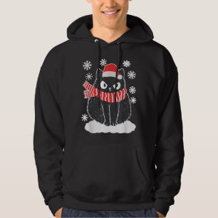 Sudadera Gato negro lindo Navidades de navidad  de nieve ga