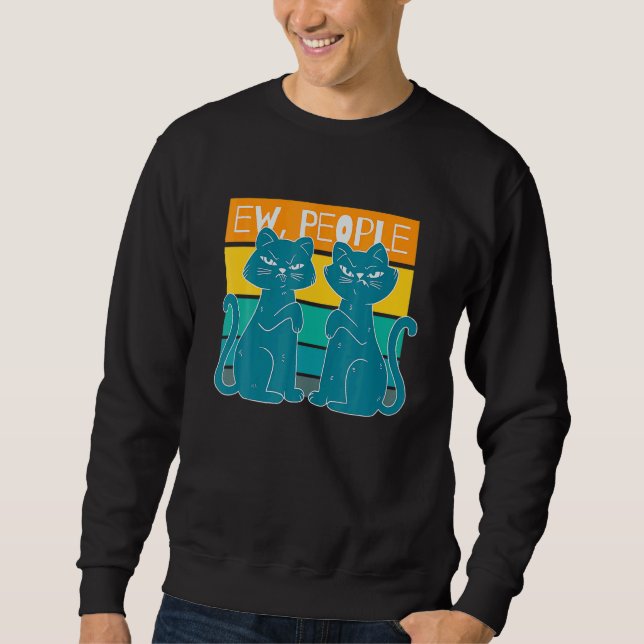Sudadera Gato negro Mujeres Ew Gato Meowy (Anverso)