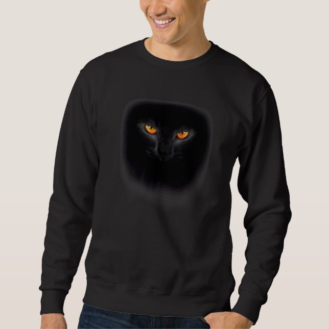 Sudadera Gato negro ojos amarillos (Anverso)