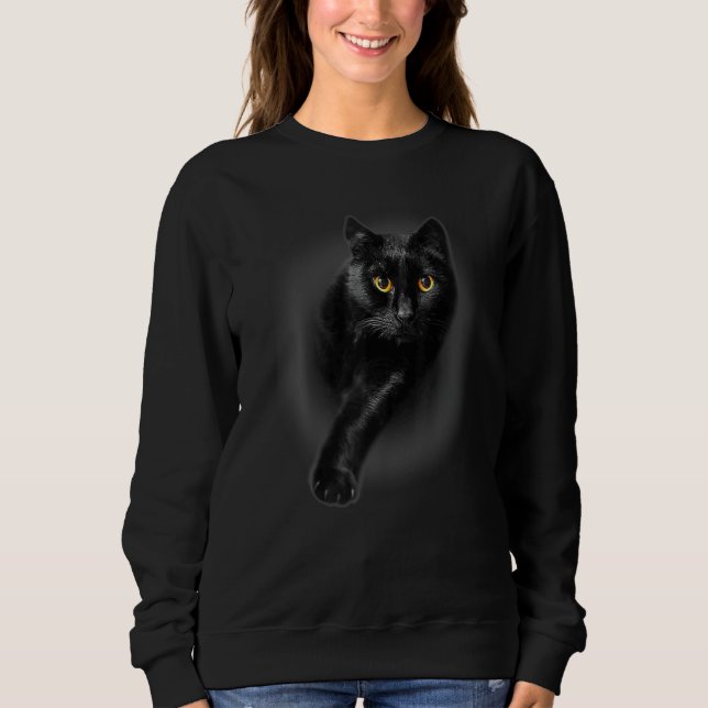 Sudadera Gato negro ojos amarillos (Anverso)