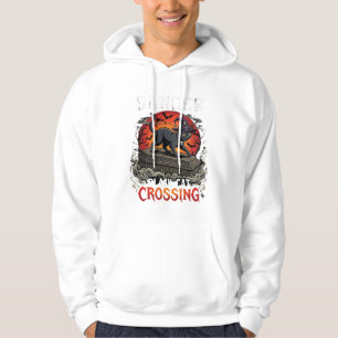 Sudadera Gato negro peligroso cruzando sombrero de bruja de