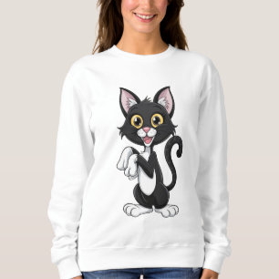 Sudadera Gato negro personalizado con ojos amarillo brillan