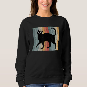 Sudadera Gato negro retro en teclado de piano pianista músi