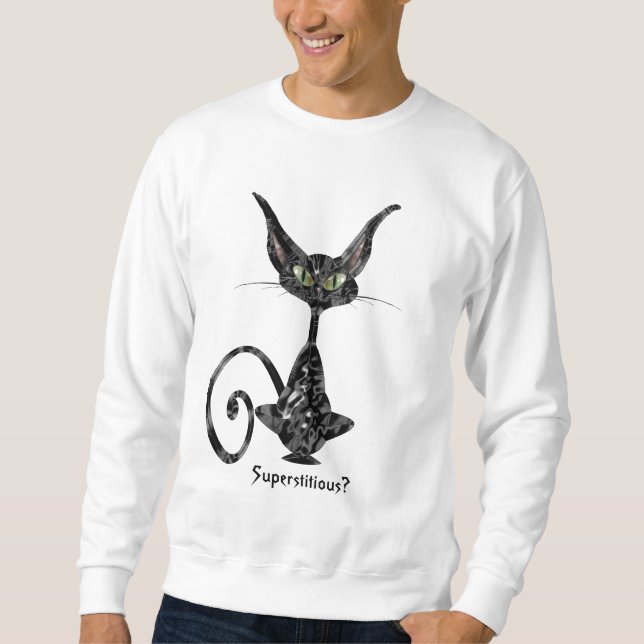 Sudadera Gato negro supersticioso para los chicos (Anverso)