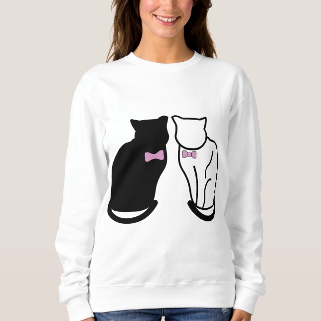 Sudadera Gato negro y blanco (Anverso)