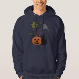 Sudadera Gato negro y calabaza no asusta Halloween
