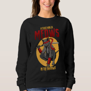 Sudadera Gato Ninja Con Katana En La Sombra