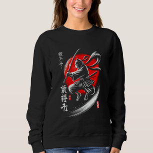 Sudadera Gato Ninja Japonés Samurái Guerrero Japón Mamá Pap