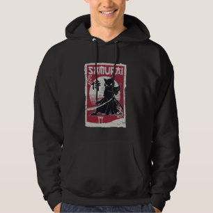 Sudadera Gato Ninja Samurái Arte Japonés Vintage Grabado En