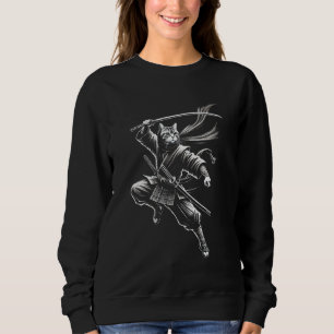Sudadera Gato Ninja Samurái Japonés Guerrero Japón Mamá Pap