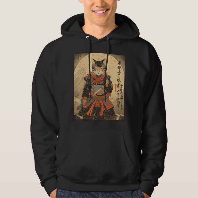 Sudadera Gato Ninja Samurai Sword Meow Warrior (Anverso)