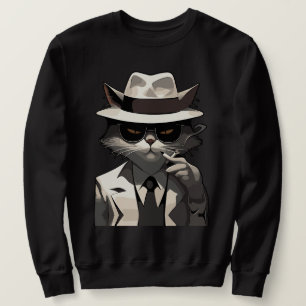 Sudadera Gato Noir Genial: Felino Suave y Misterioso