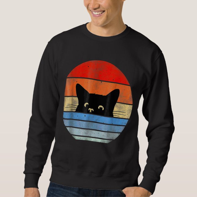 Sudadera Gato oculto retro vintage (Anverso)
