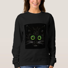 Sudadera Gato Oído Verde Sonriente