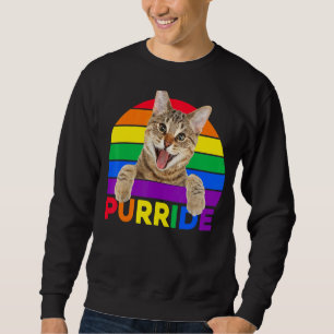 Sudadera Gato Orgullo Purride Gay Lgbtq Estilo Retro Arcoir