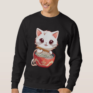 Sudadera Gato Otaku come fideos de Ramen japoneses