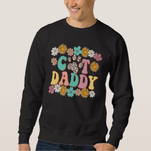 Sudadera Gato Papá Gatito Leopardo Pata Girasol Retro Groo