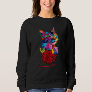 Sudadera Gato para adopción gatita de arte colorido