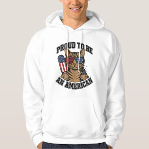 Sudadera Gato Patriótico Orgulloso De Ser Americano Vector