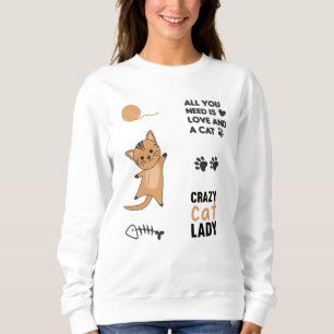 Sudadera Gato Pegatina de gatos negros Juego de hojas de pa