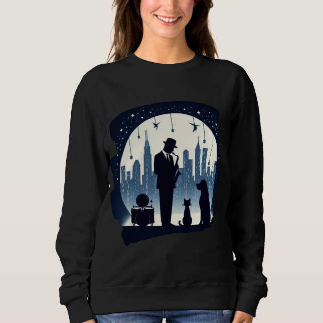 Sudadera Gato, perro, jazz (Anverso)