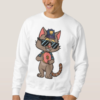 Sudadera Gato policial de calle - Personalizado de los 90, 