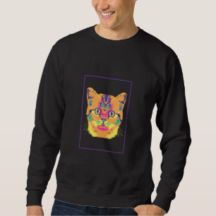 Sudadera Gato Pop Art I Gatito Amigos Coloridos Dulces M
