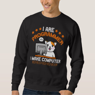 Sudadera Gato Programador Animal Equipo de Codificación In