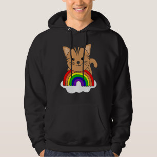 Sudadera Gato Purpurina arcoiris Kawaii gatos coloridos