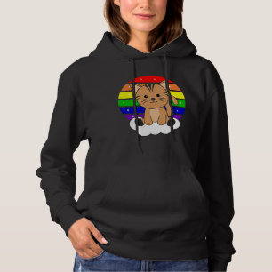 Sudadera Gato Purpurina arcoiris Kawaii gatos coloridos
