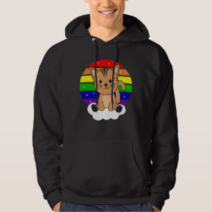 Sudadera Gato Purpurina arcoiris Kawaii gatos coloridos