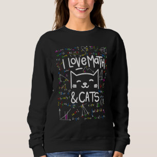 Sudadera Gato Que Amo Las Matemáticas Y Los Gatos