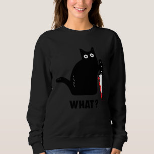 Sudadera gato qué cuchillo sangriento bruja salpicadura de
