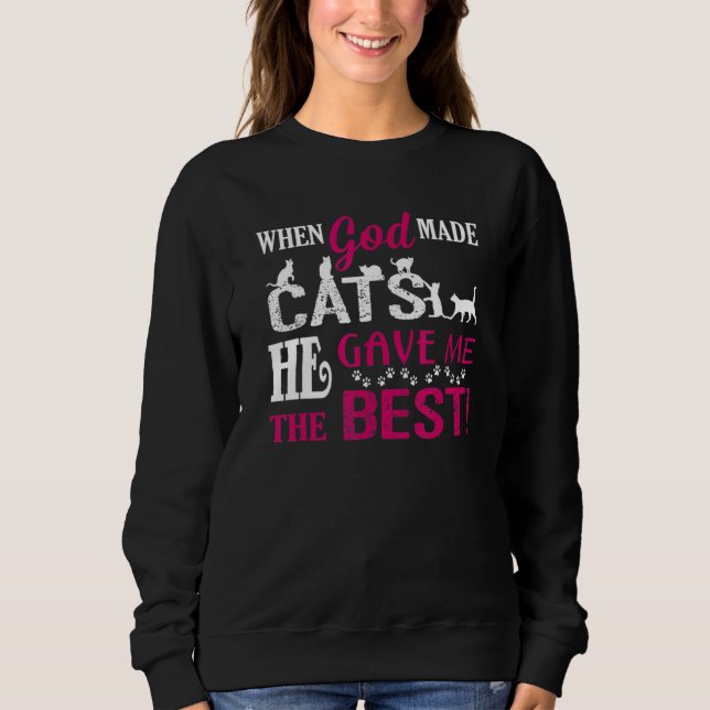 Sudadera Gato Que Dios Hizo Gatos Madre De Las Mujeres Chic (Anverso)