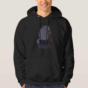 Sudadera Gato Qué fiesta de Halloween gato asesino con cuch