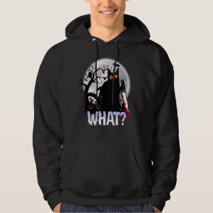 Sudadera Gato Qué Gato Negro Asesino Con Halloween Knife