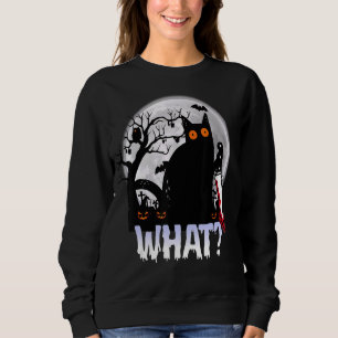 Sudadera Gato Qué Gato Negro Asesino Con Halloween Knife