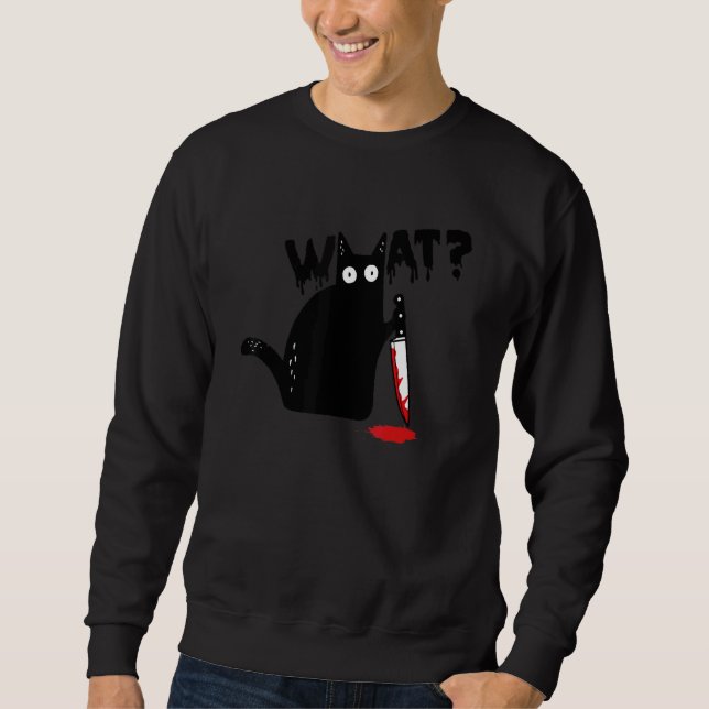 Sudadera Gato Qué Gato Negro Cuchillo (Anverso)