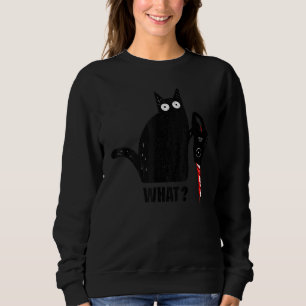 Sudadera Gato Qué Gato Negro De Ca Con Vintage De Cuchillo