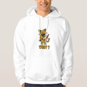 Sudadera Gato qué _ Gracioso gato escalofriante con cuchill