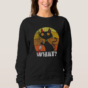 Sudadera Gato Qué Meh Gato Negro Gato Con Cuchillo