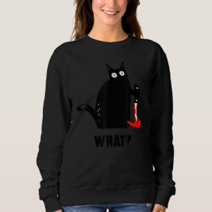 Sudadera Gato Qué Negro Ca, Gato Asesino Con Cuchillo