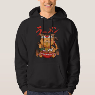 Sudadera Gato Ramen Anime Japonés Gato Afortunado Kawaii Li