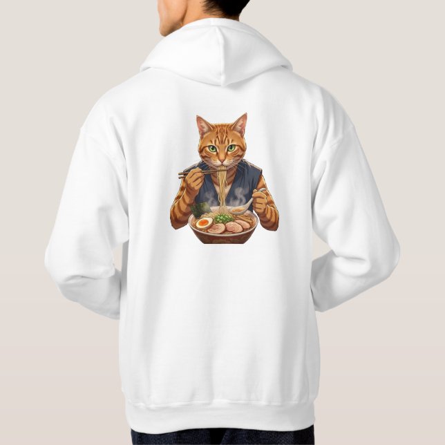 Sudadera Gato Ramen Estético – Estilo de Vida Premium (Reverso)