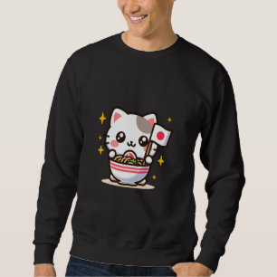 Sudadera Gato Ramen Japón Amor Tazón de Fideos Comida Japon