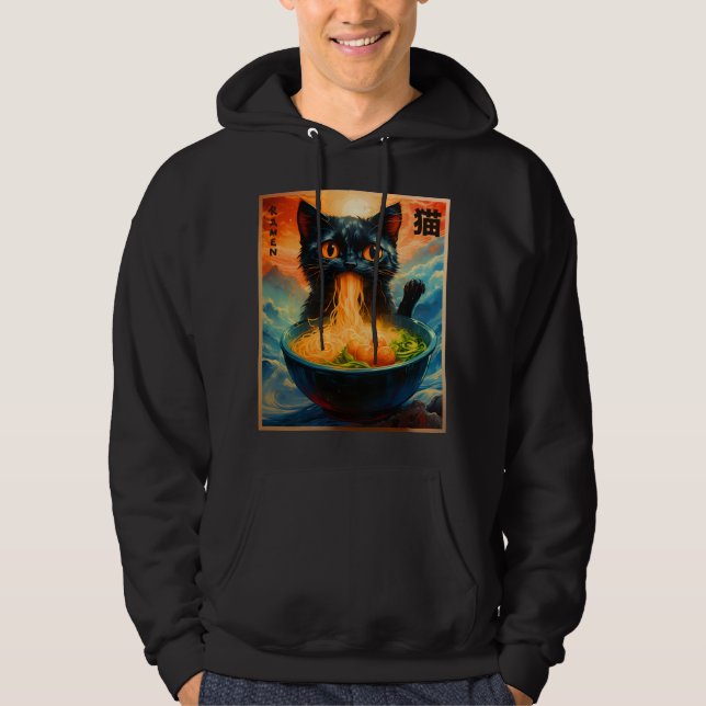 Sudadera Gato Ramen japonés Kawaii Gato Anime Gato Ramen (Anverso)