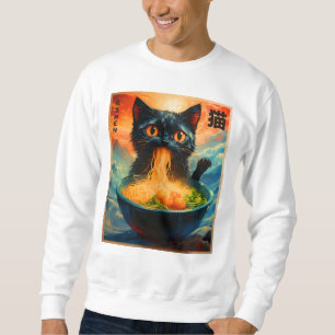 Sudadera Gato Ramen japonés Kawaii Gato Anime Gato Ramen