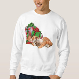 Sudadera Gato, ratón y regalos de Navidad lindos