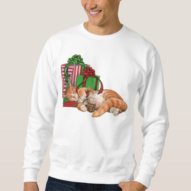 Sudadera Gato, ratón y regalos de Navidad lindos